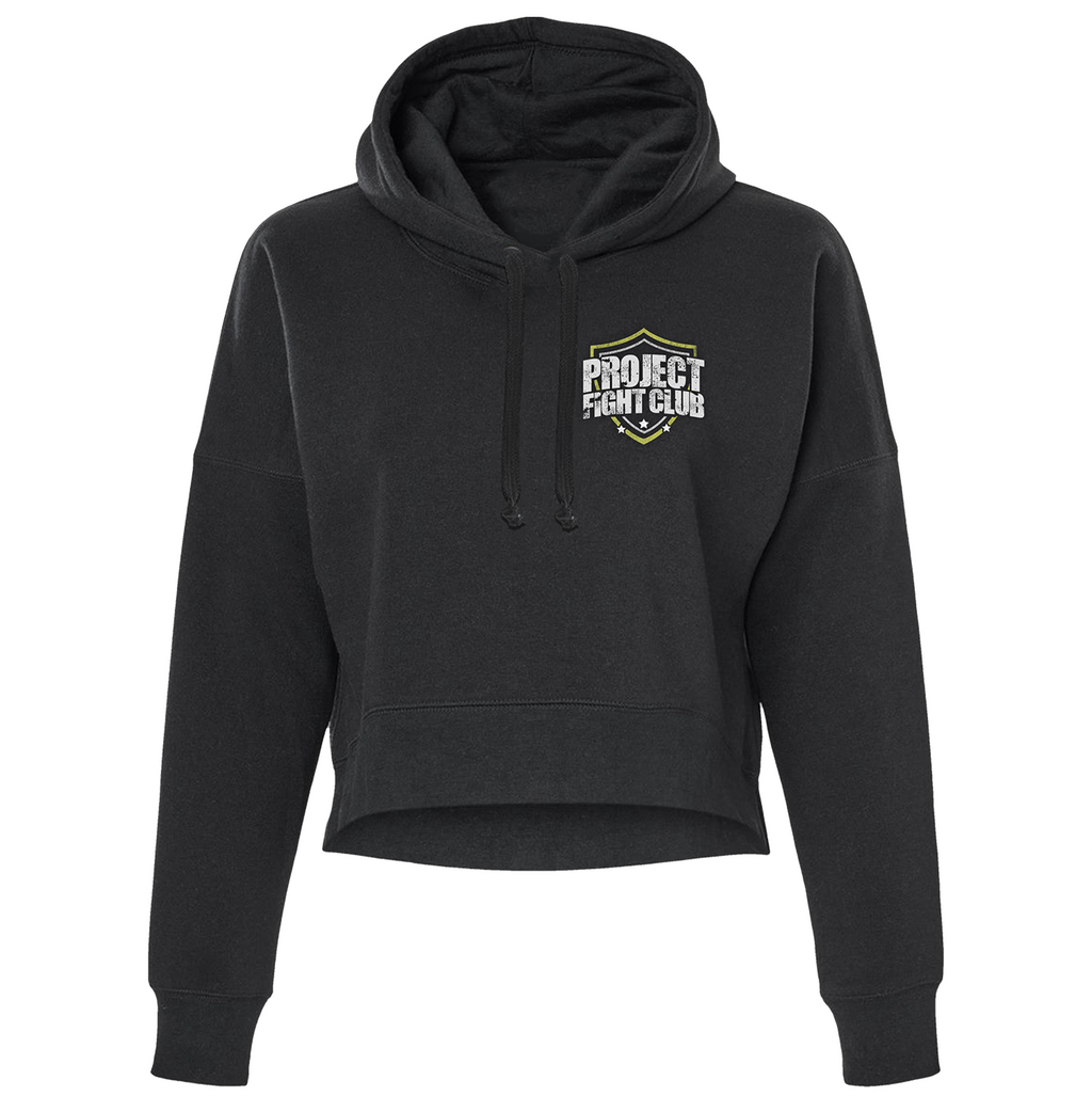 WOMENS BLACK CROPPED HOODIE #2 - SPREAD CHRISTIANITY