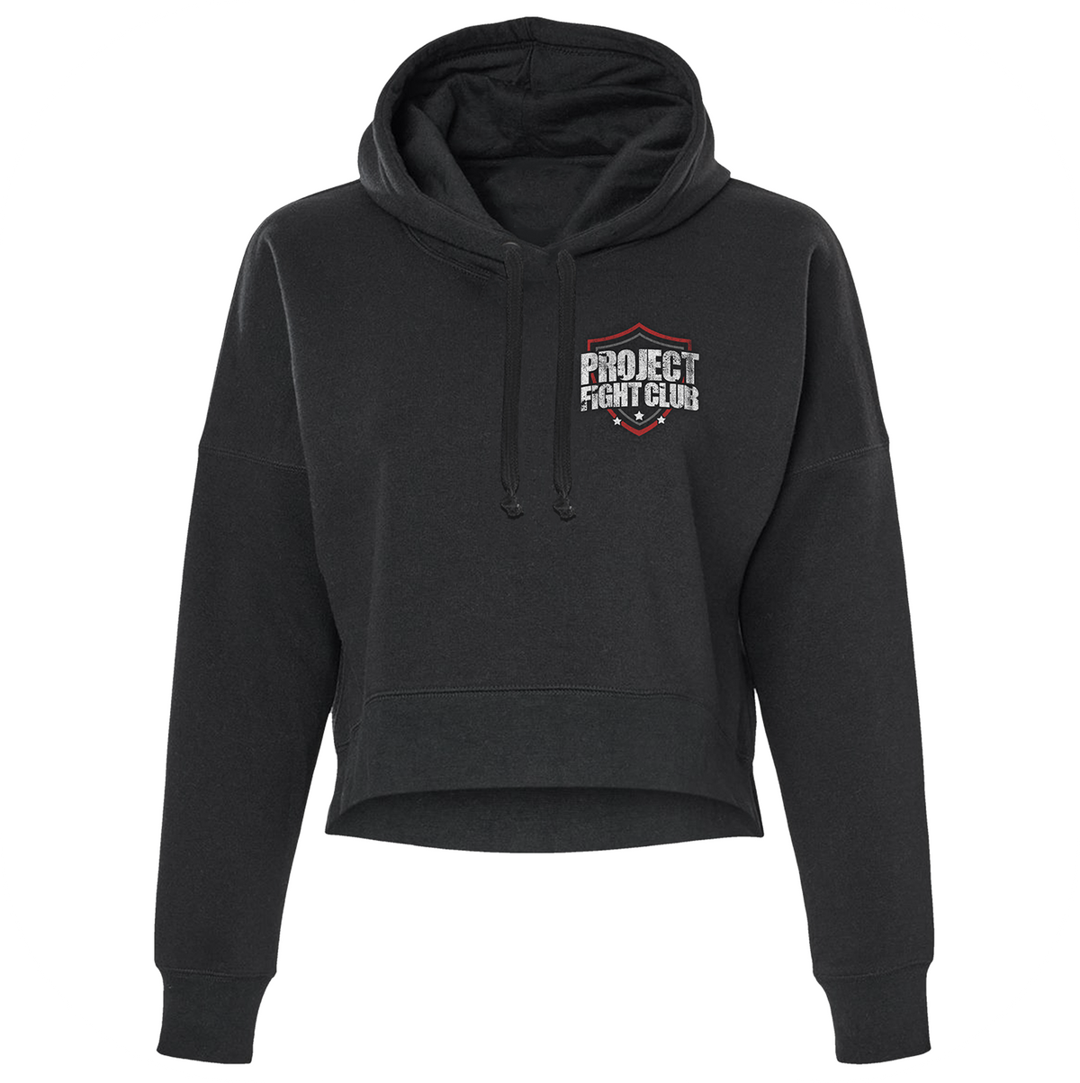 WOMENS BLACK CROPPED HOODIE 2 - HONOR FIREFIGHTERS & EMTs