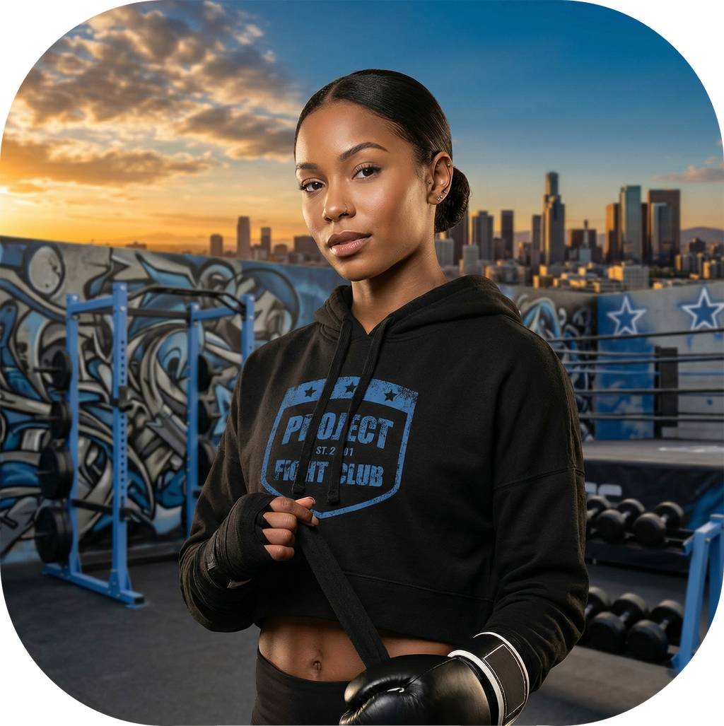 BLACK CROPPED HOODIE 3 - SUPPORT POLICE