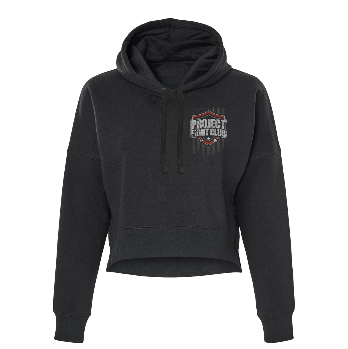 WOMENS BLACK CROP HOODIE 4 - HONOR SOLDIERS & VETERANS
