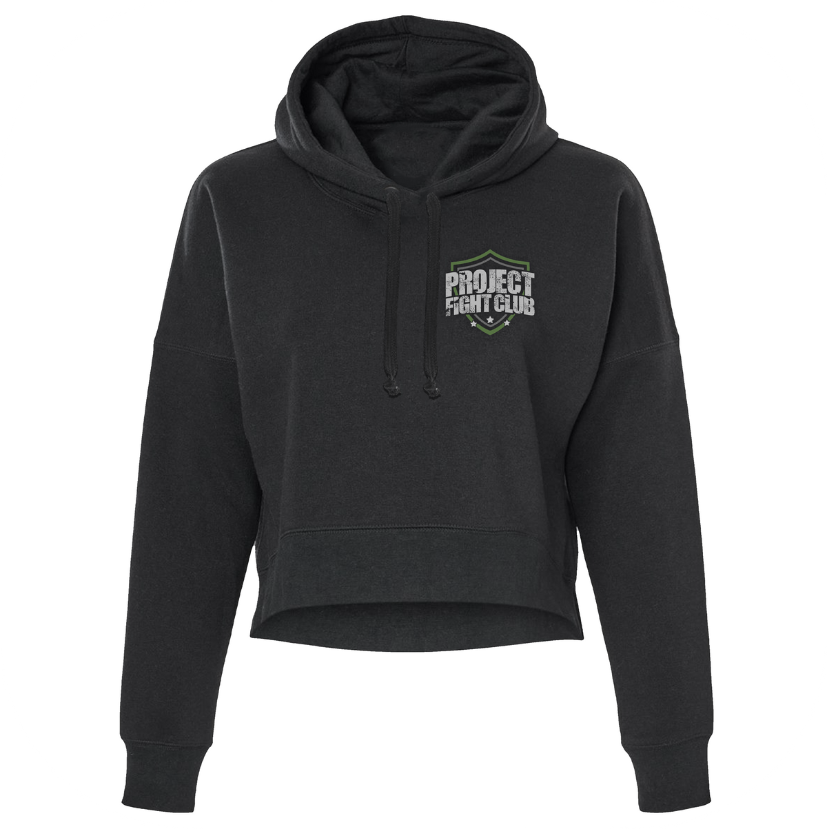 WOMENS BLACK CROP HOODIE 2 - HONOR SOLDIERS & VETERANS
