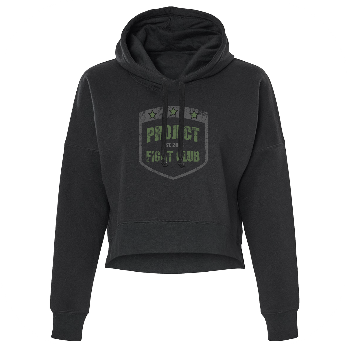 WOMENS BLACK CROP HOODIE - HONOR SOLDIERS & VETERANS