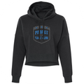 BLACK CROPPED HOODIE - SUPPORT POLICE
