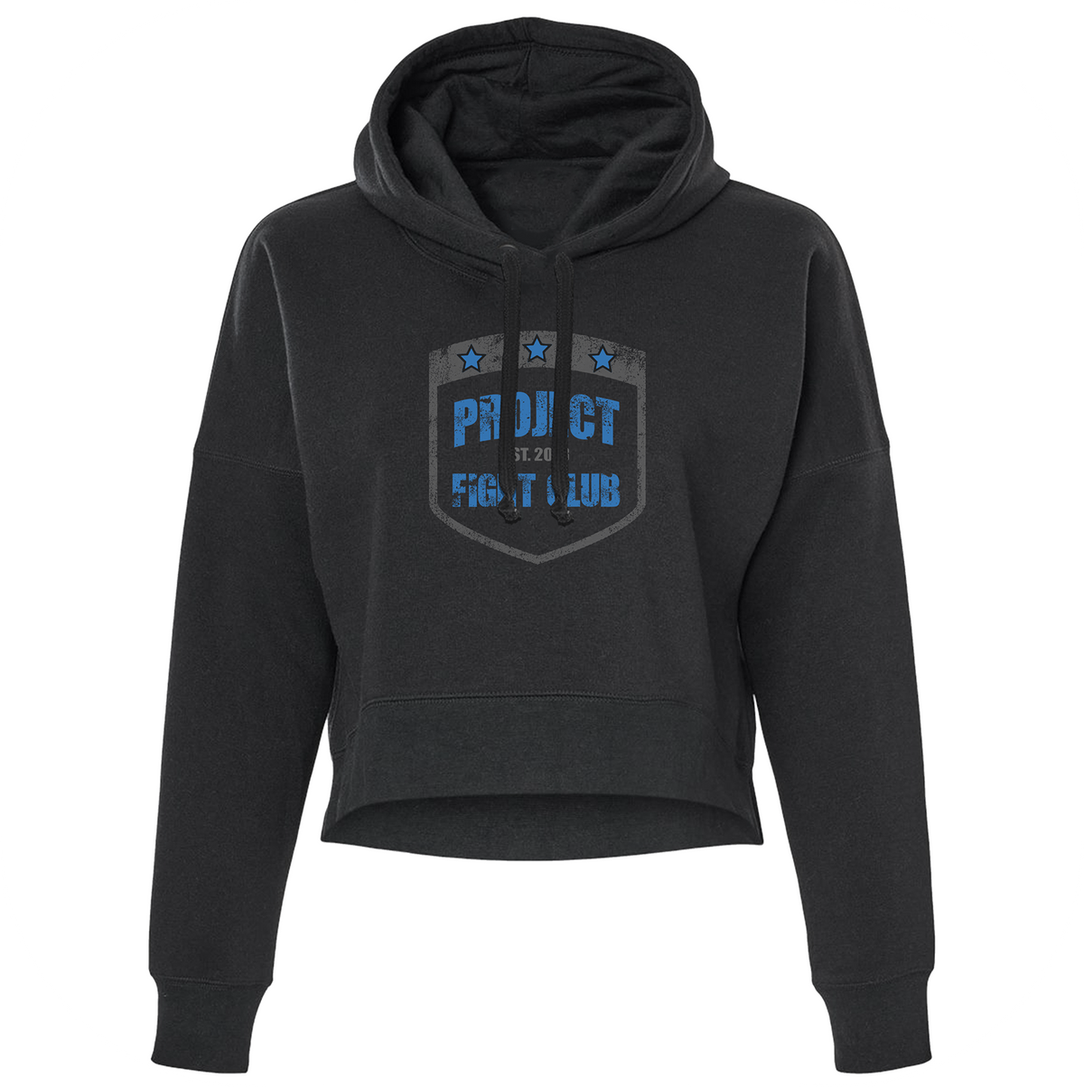 BLACK CROPPED HOODIE - SUPPORT POLICE