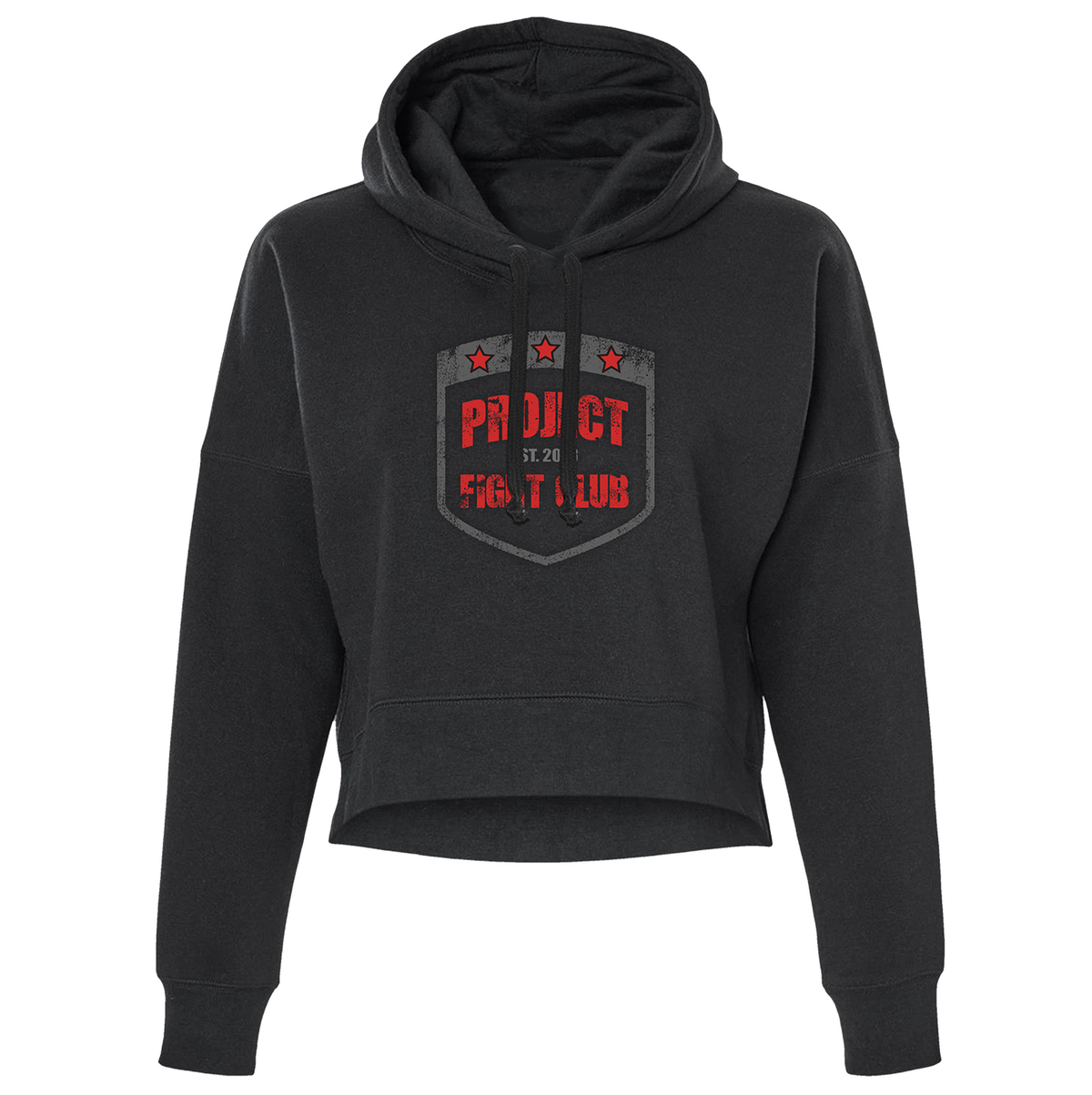 WOMENS BLACK CROPPED HOODIE - HONOR FIREFIGHTERS & EMTs
