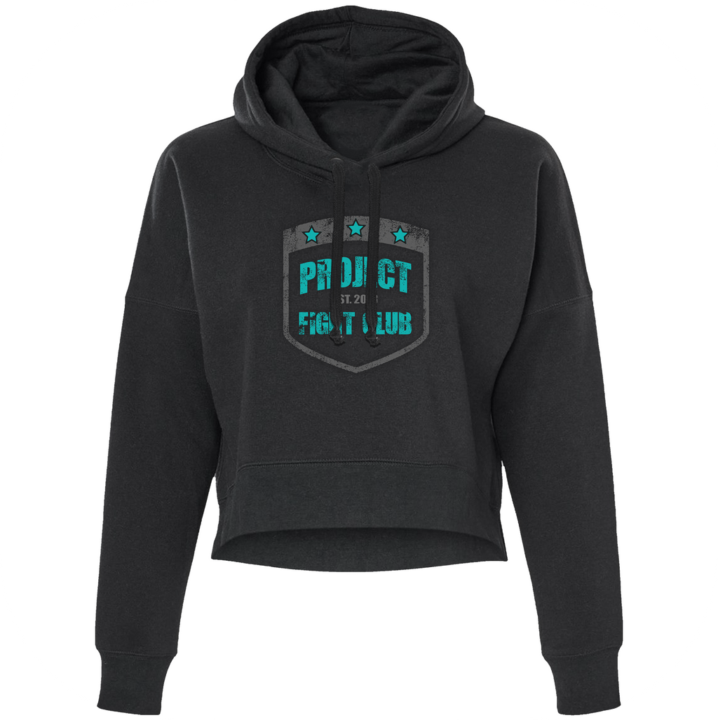 WOMENS BLACK CROPPED HOODIE - FIGHT ADDICTION