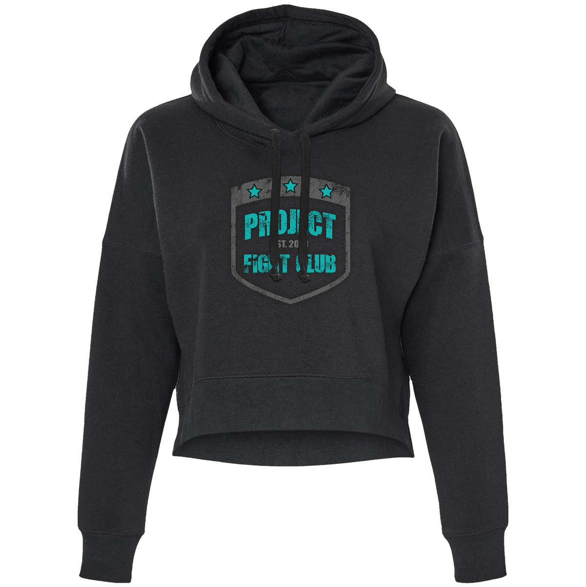 WOMENS BLACK CROPPED HOODIE - FIGHT ADDICTION