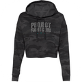 WOMENS BLACK CAMO CROPPED HOODIE - FIGHT ADDICTION