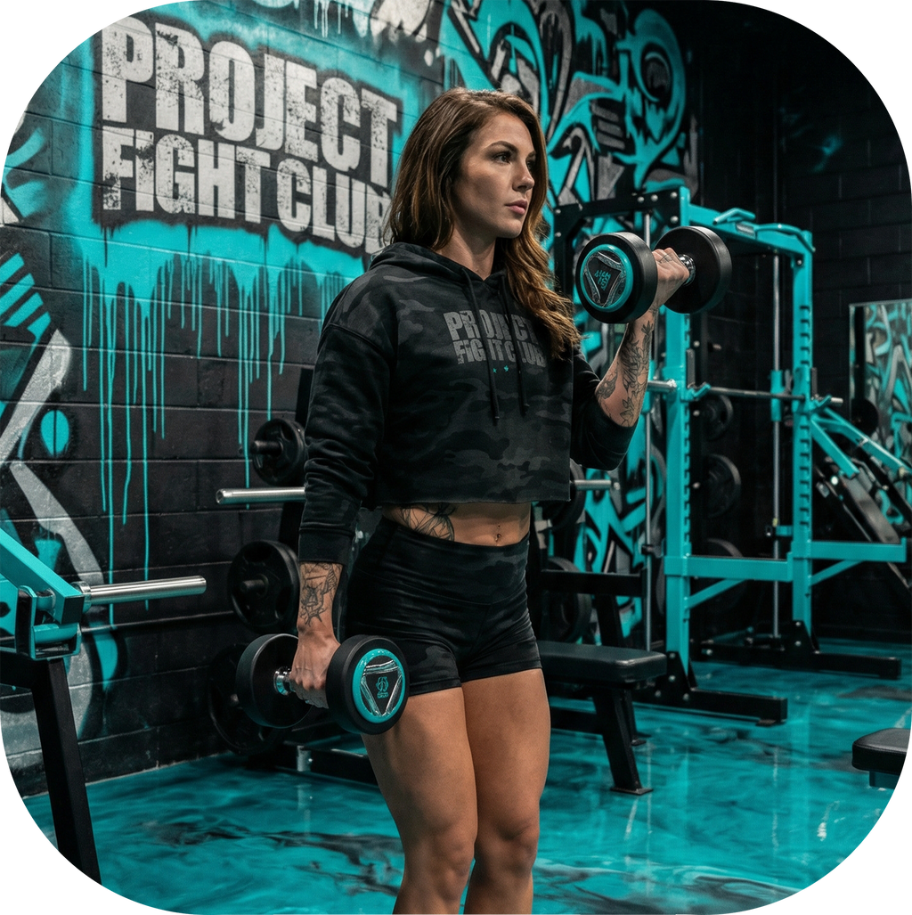 WOMENS BLACK CAMO CROPPED HOODIE - FIGHT ADDICTION