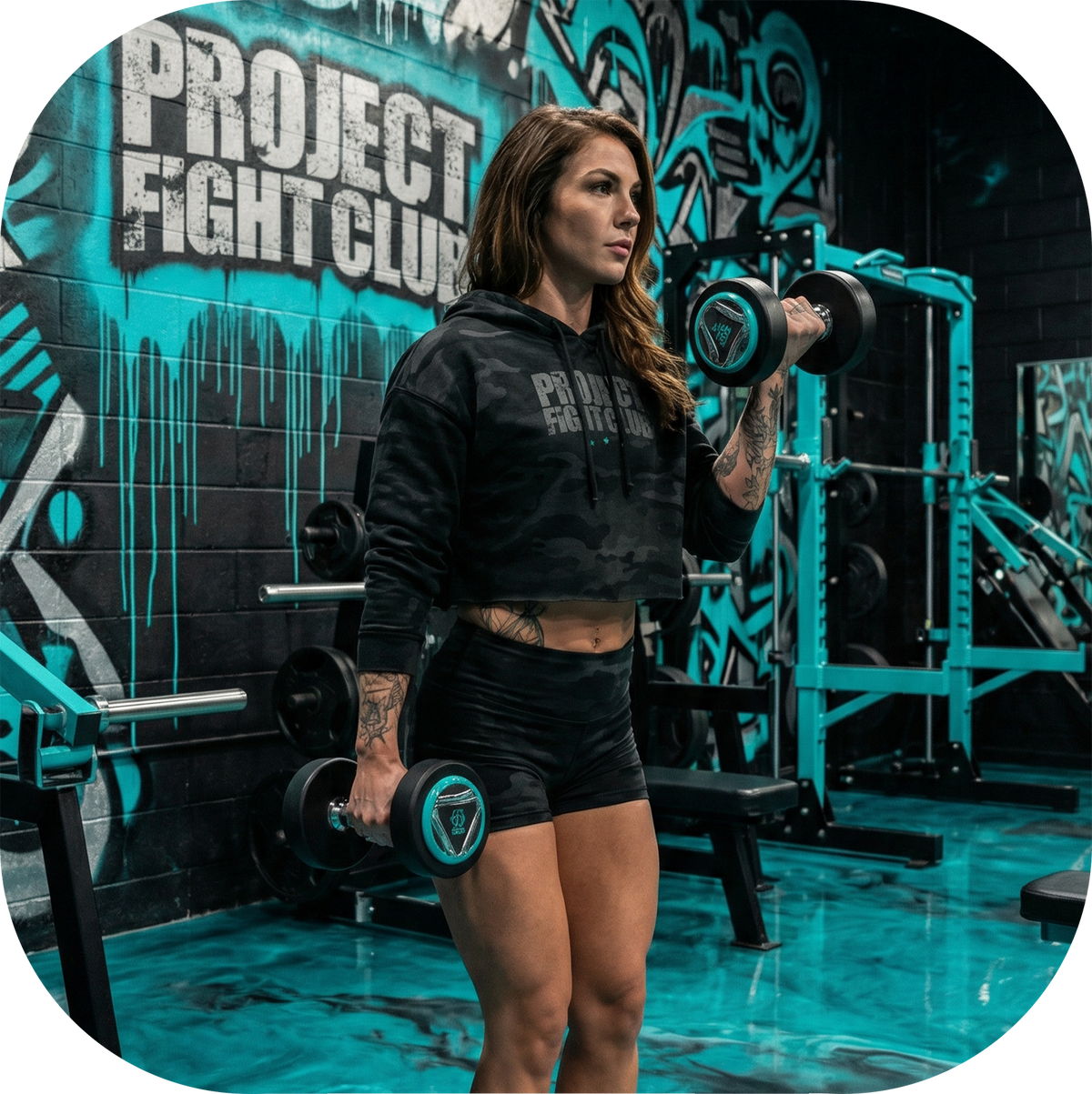 WOMENS BLACK CAMO CROPPED HOODIE - FIGHT ADDICTION