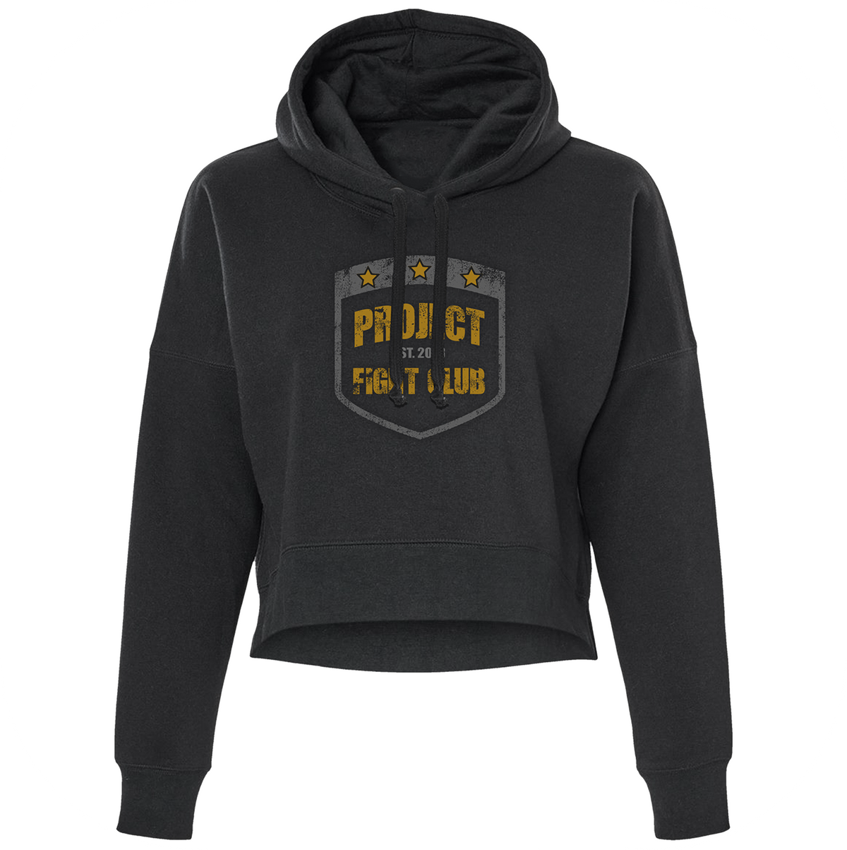 WOMENS BLACK CROPPED HOODIE - PROTECT ANIMALS & WILDLIFE