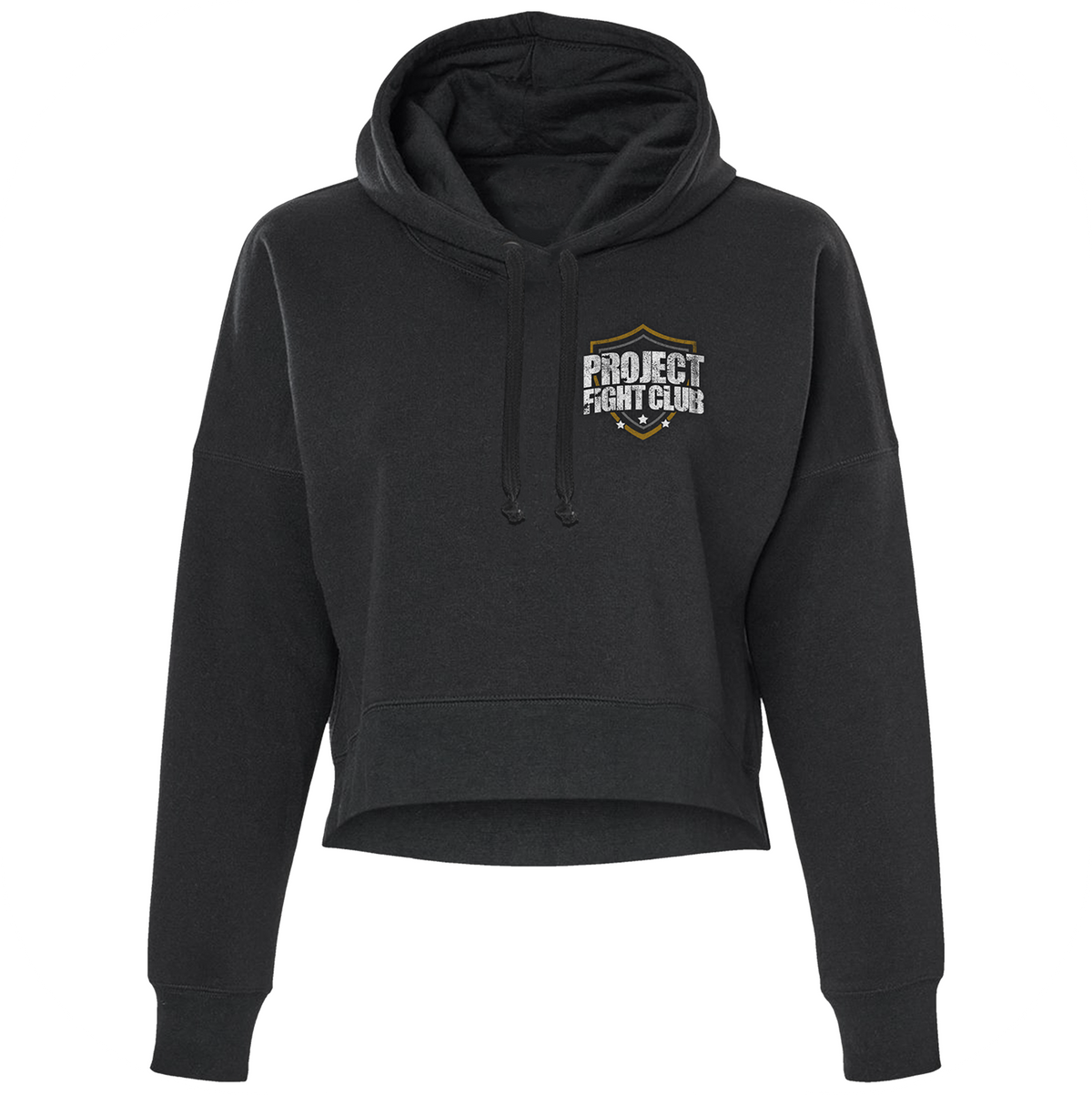 WOMENS BLACK CROPPED HOODIE #2 - PROTECT ANIMALS & WILDLIFE