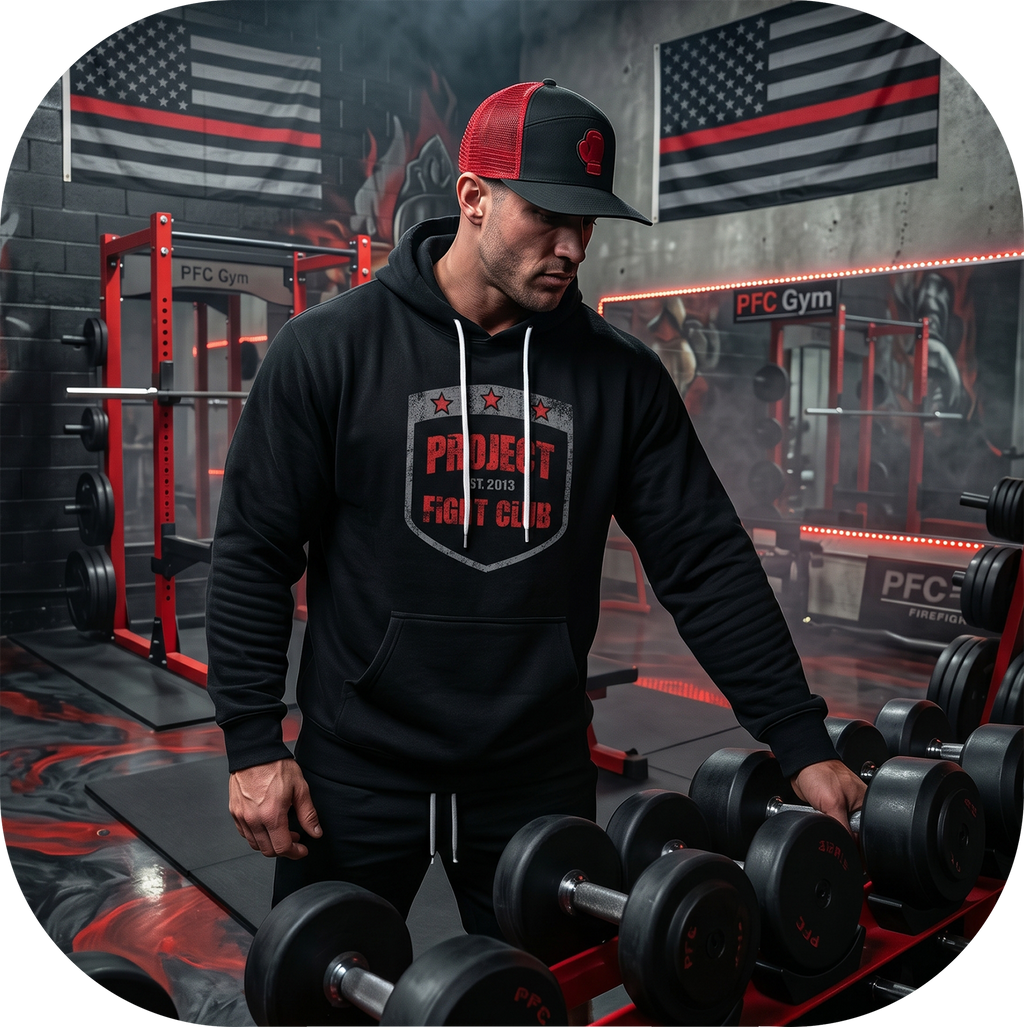 BLACK LIGHTWEIGHT HOODIE 2 - HONOR FIREFIGHTERS & EMTs
