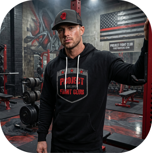 BLACK LIGHTWEIGHT HOODIE 2 - HONOR FIREFIGHTERS & EMTs
