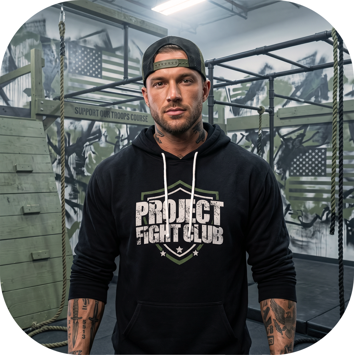 BLACK LIGHTWEIGHT HOODIE 3 - HONOR SOLDIERS & VETERANS