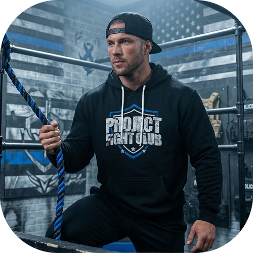 BLACK LIGHTWEIGHT HOODIE #3 - SUPPORT POLICE