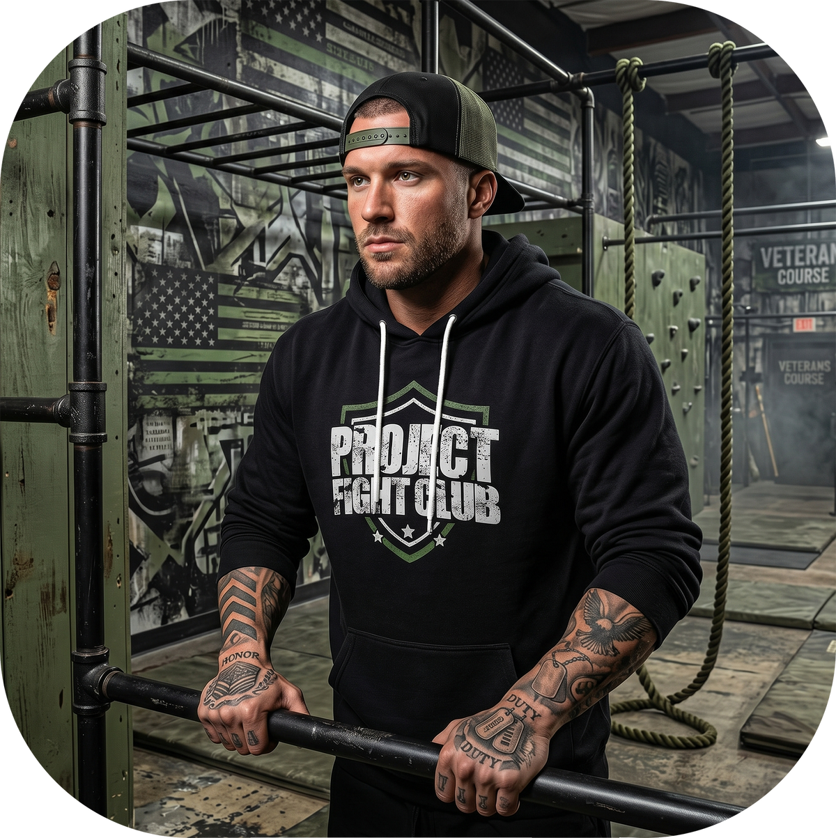 BLACK LIGHTWEIGHT HOODIE 3 - HONOR SOLDIERS & VETERANS