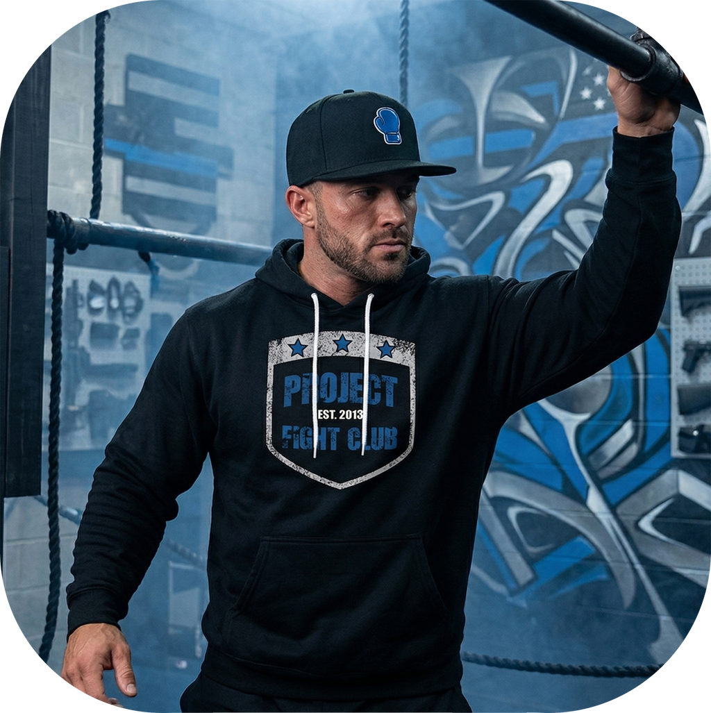 BLACK LIGHTWEIGHT HOODIE - SUPPORT POLICE
