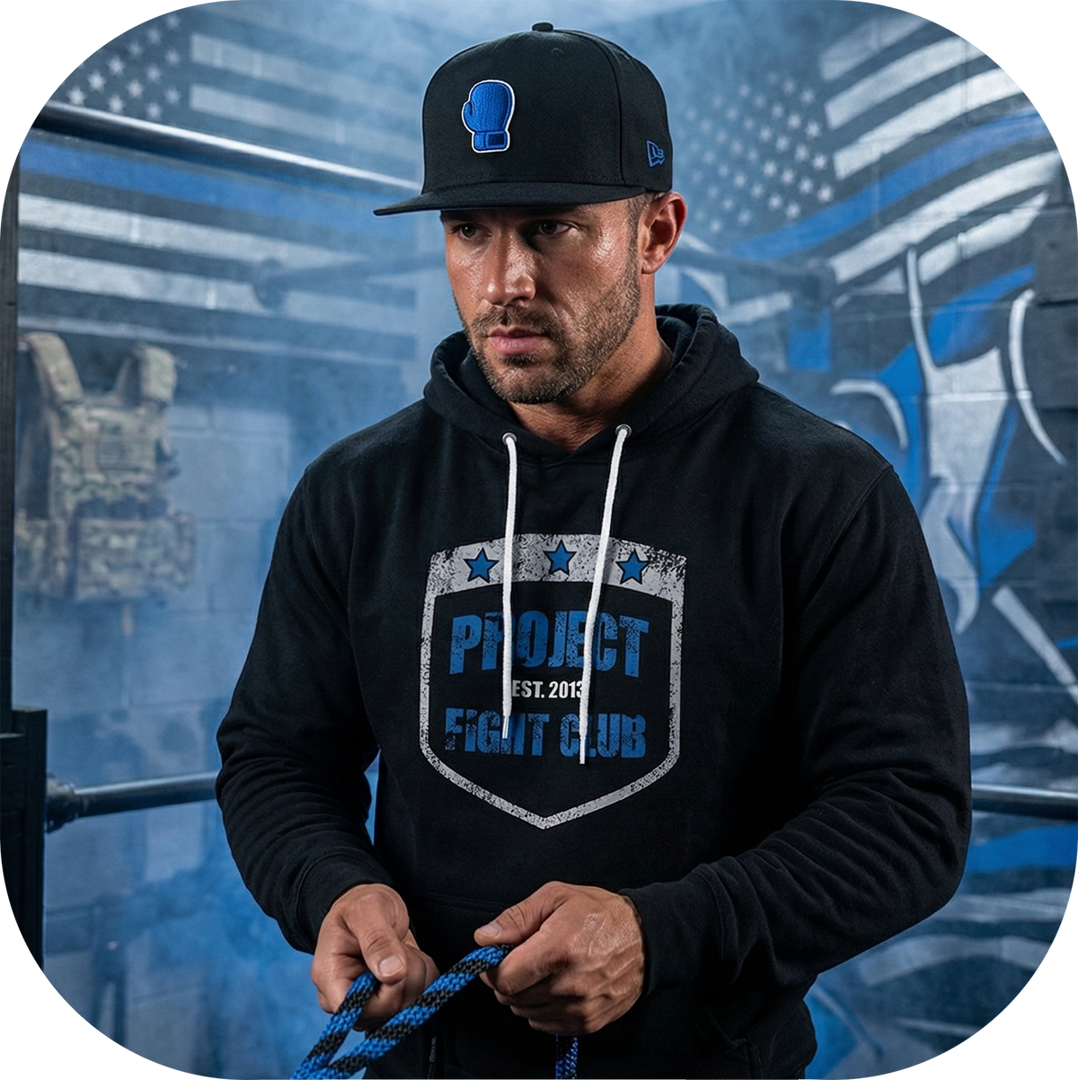 BLACK LIGHTWEIGHT HOODIE - SUPPORT POLICE