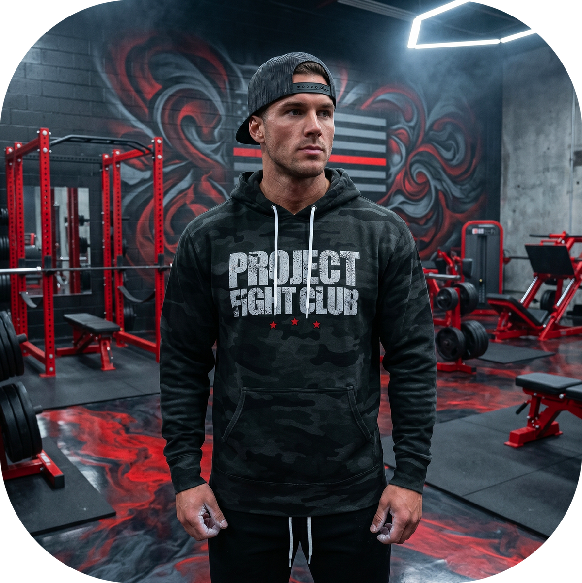 BLACK CAMO LIGHTWEIGHT HOODIE - HONOR FIREFIGHTERS & EMTs