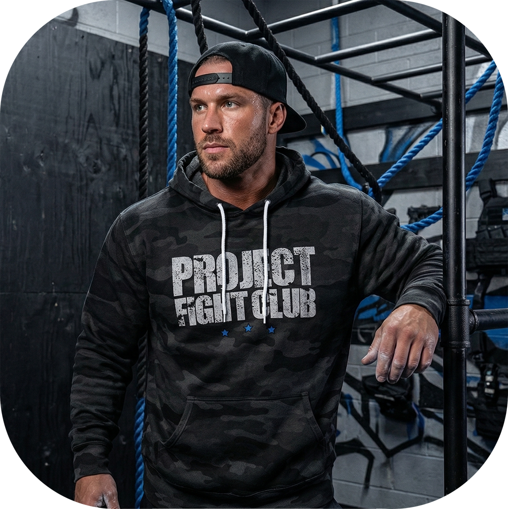 BLACK CAMO LIGHTWEIGHT HOODIE - SUPPORT POLICE
