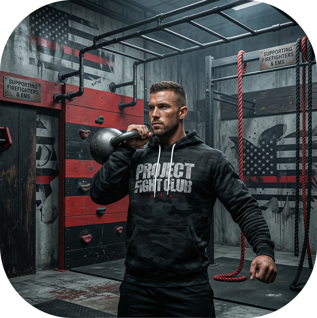 BLACK CAMO LIGHTWEIGHT HOODIE - HONOR FIREFIGHTERS & EMTs