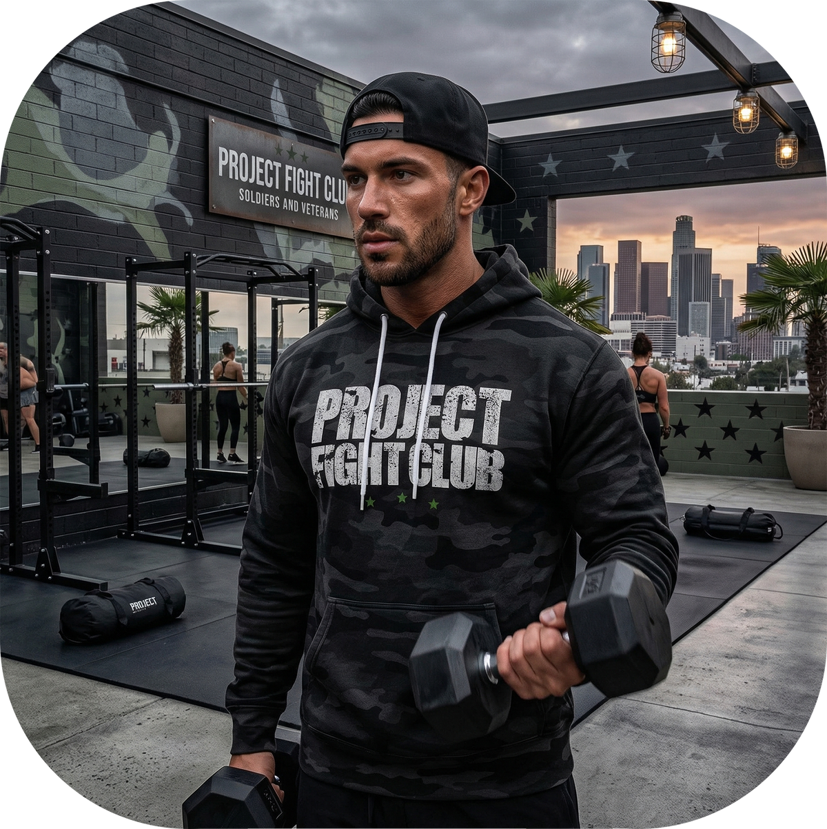 BLACK CAMO LIGHTWEIGHT HOODIE - HONOR SOLDIERS & VETERANS