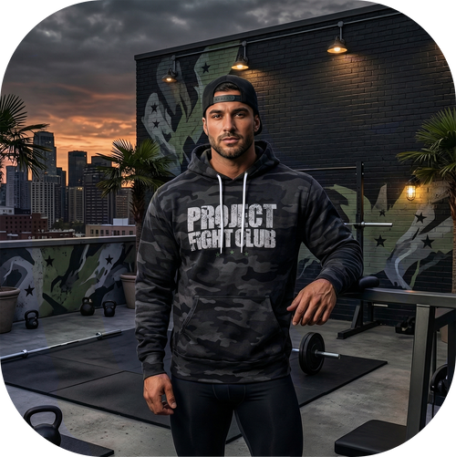 BLACK CAMO LIGHTWEIGHT HOODIE - HONOR SOLDIERS & VETERANS
