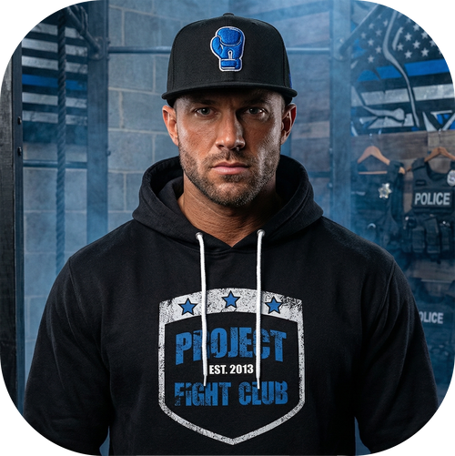 BLACK LIGHTWEIGHT HOODIE - SUPPORT POLICE
