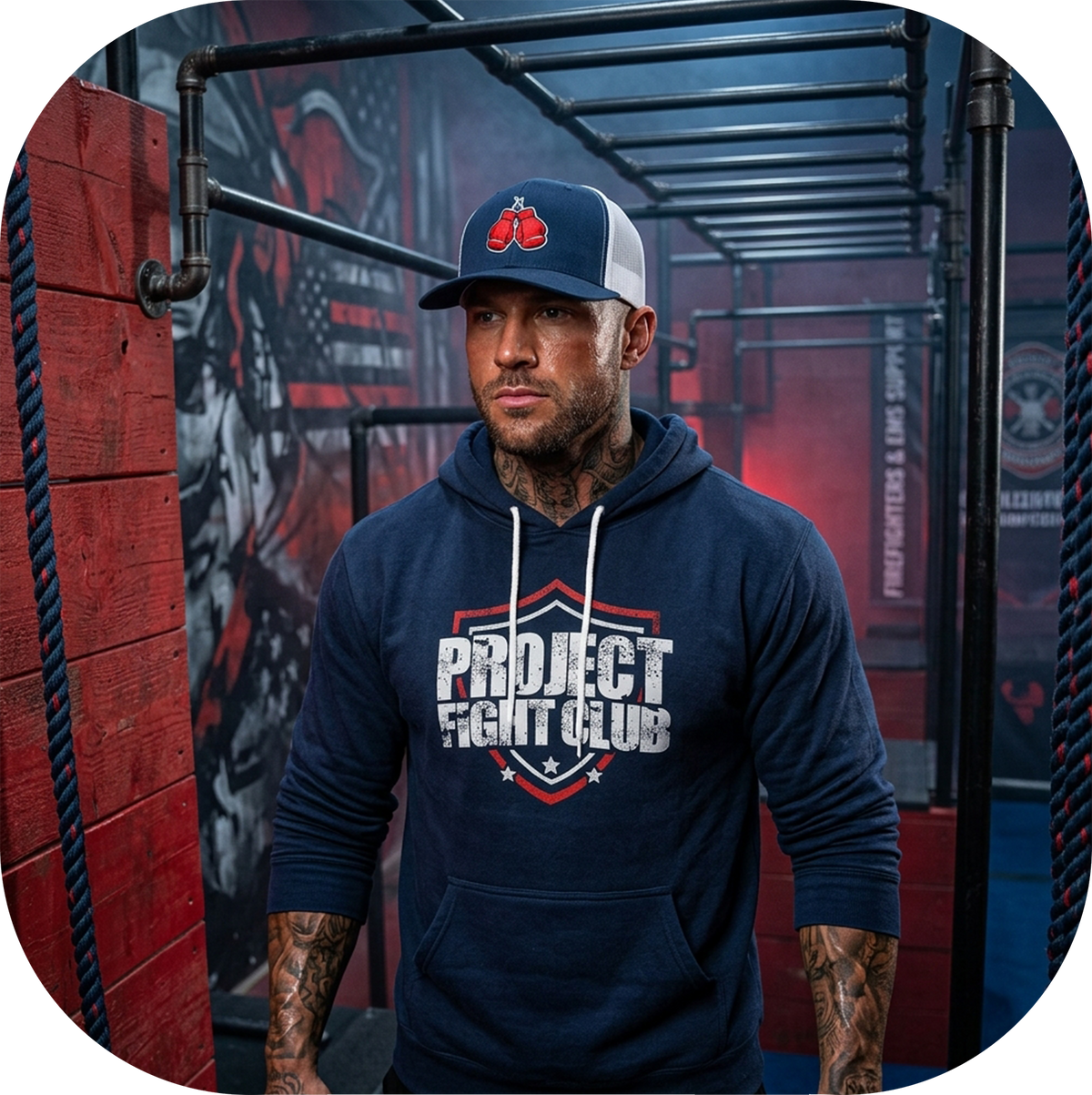 NAVY LIGHTWEIGHT HOODIE - HONOR FIREFIGHTERS & EMTs