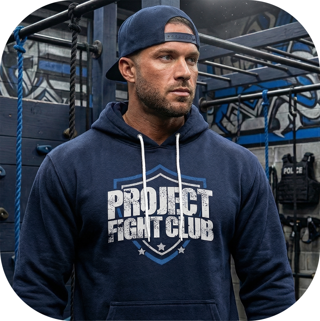 NAVY LIGHTWEIGHT HOODIE - SUPPORT POLICE