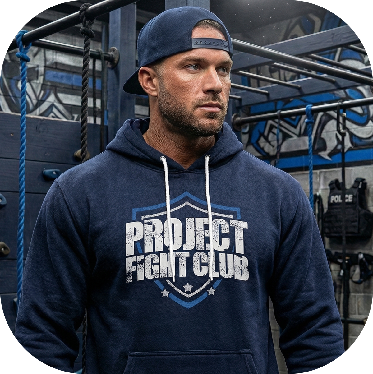 NAVY LIGHTWEIGHT HOODIE - SUPPORT POLICE