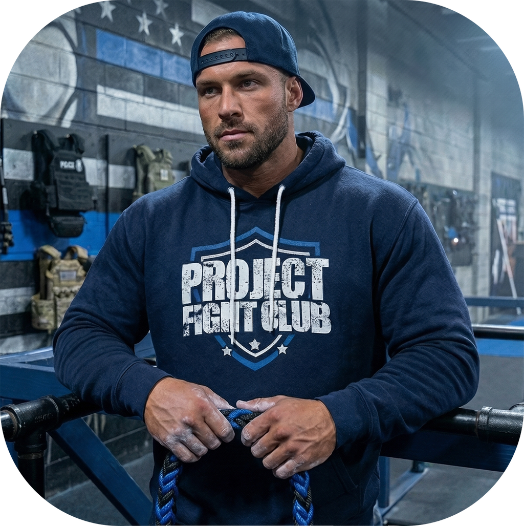 NAVY LIGHTWEIGHT HOODIE - SUPPORT POLICE