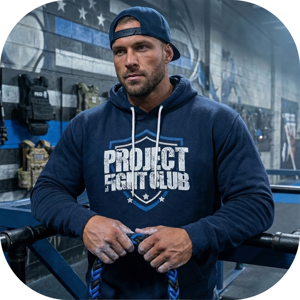 NAVY LIGHTWEIGHT HOODIE - SUPPORT POLICE