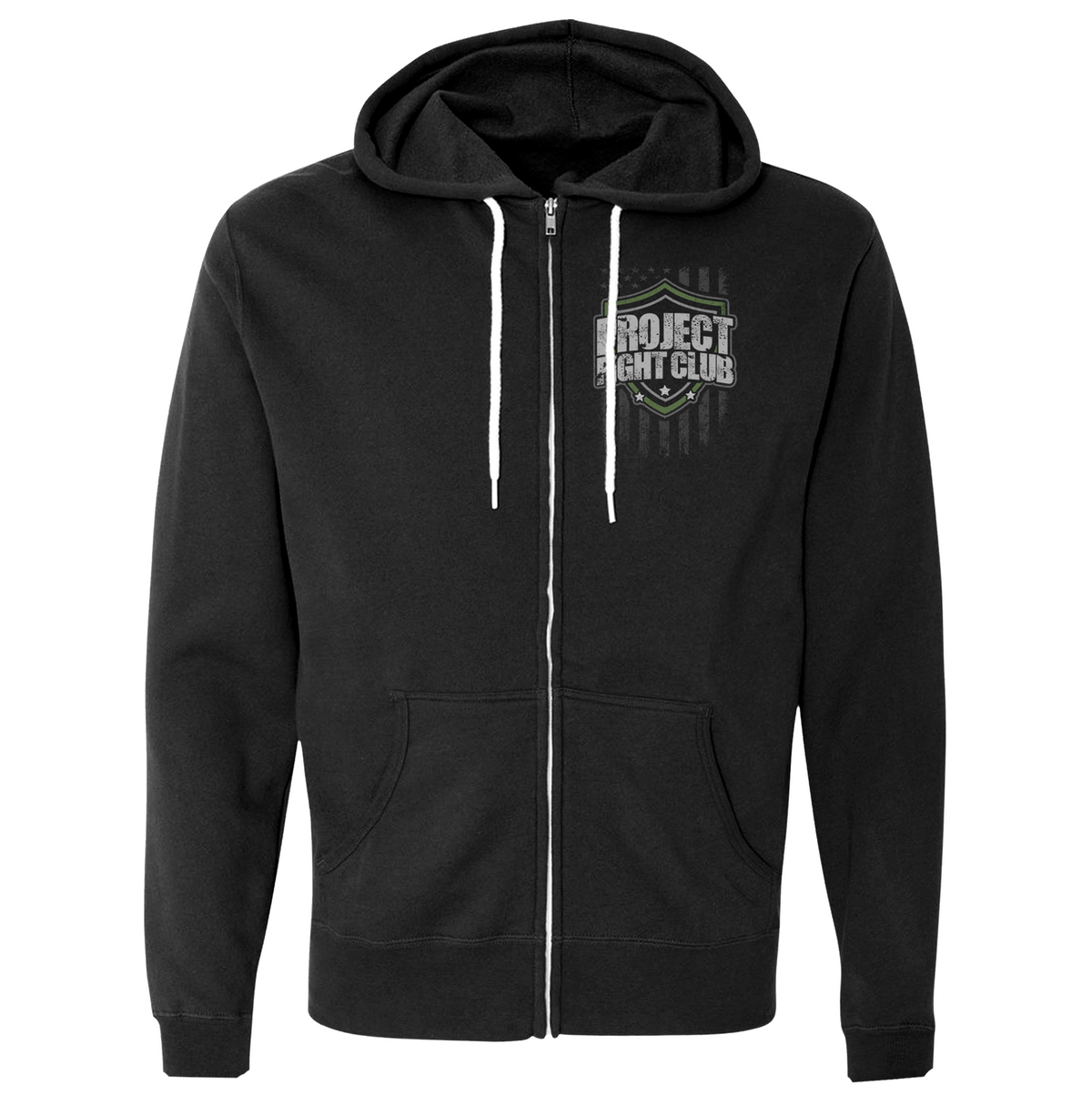 BLACK LIGHTWEIGHT ZIP HOODIE - HONOR SOLDIERS & VETERANS