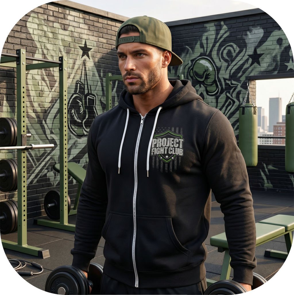 BLACK LIGHTWEIGHT ZIP HOODIE - HONOR SOLDIERS & VETERANS
