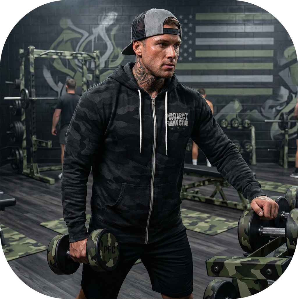 BLACK CAMO LIGHTWEIGHT ZIP HOODIE - HONOR SOLDIERS & VETERANS