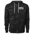 BLACK CAMO LIGHTWEIGHT ZIP HOODIE - SUPPORT POLICE