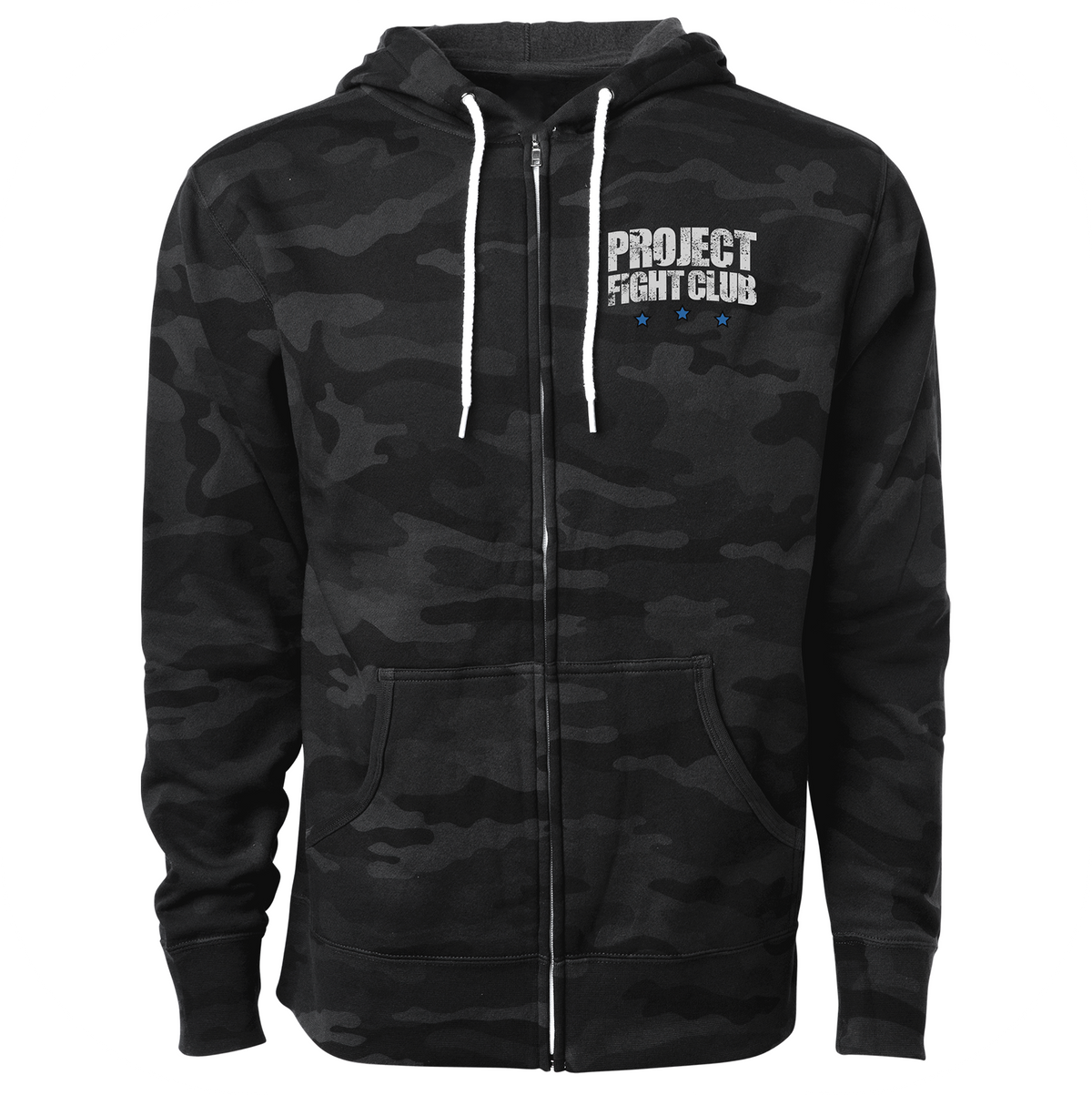 BLACK CAMO LIGHTWEIGHT ZIP HOODIE - SUPPORT POLICE