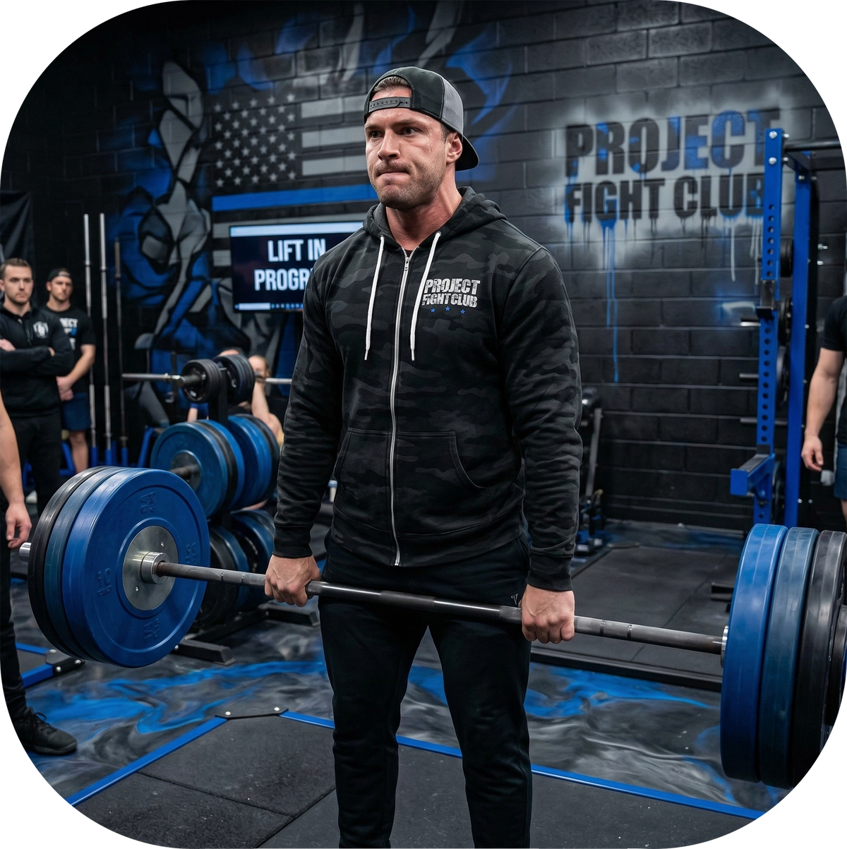BLACK CAMO LIGHTWEIGHT ZIP HOODIE - SUPPORT POLICE