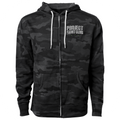 BLACK CAMO LIGHTWEIGHT ZIP HOODIE - HONOR SOLDIERS & VETERANS