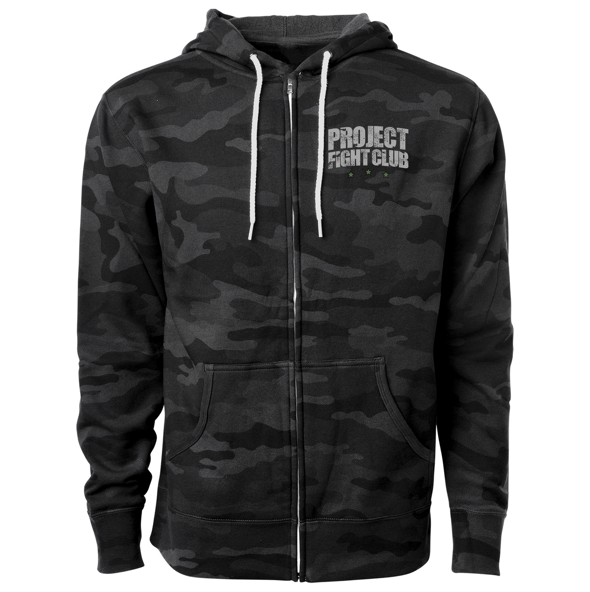 BLACK CAMO LIGHTWEIGHT ZIP HOODIE - HONOR SOLDIERS & VETERANS