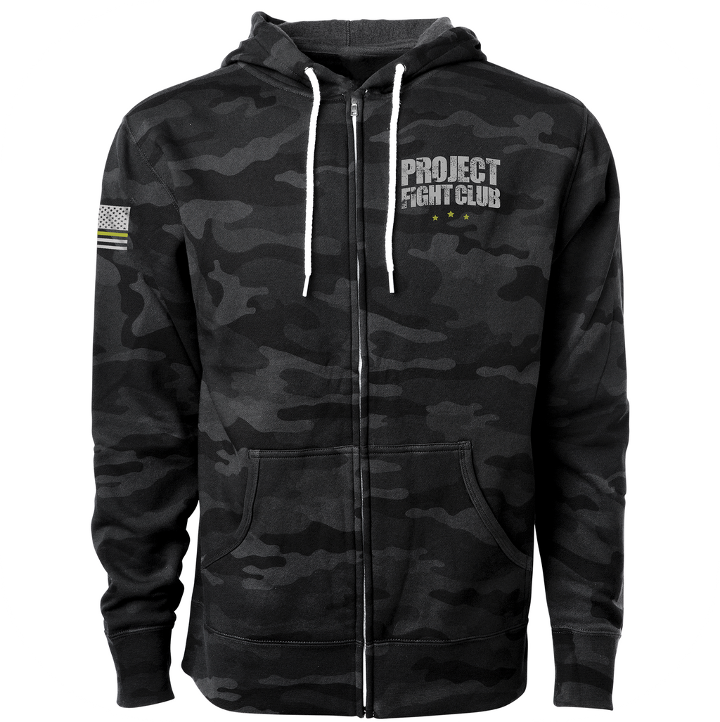 BLACK CAMO LIGHTWEIGHT ZIP HOODIE - SPREAD CHRISTIANITY