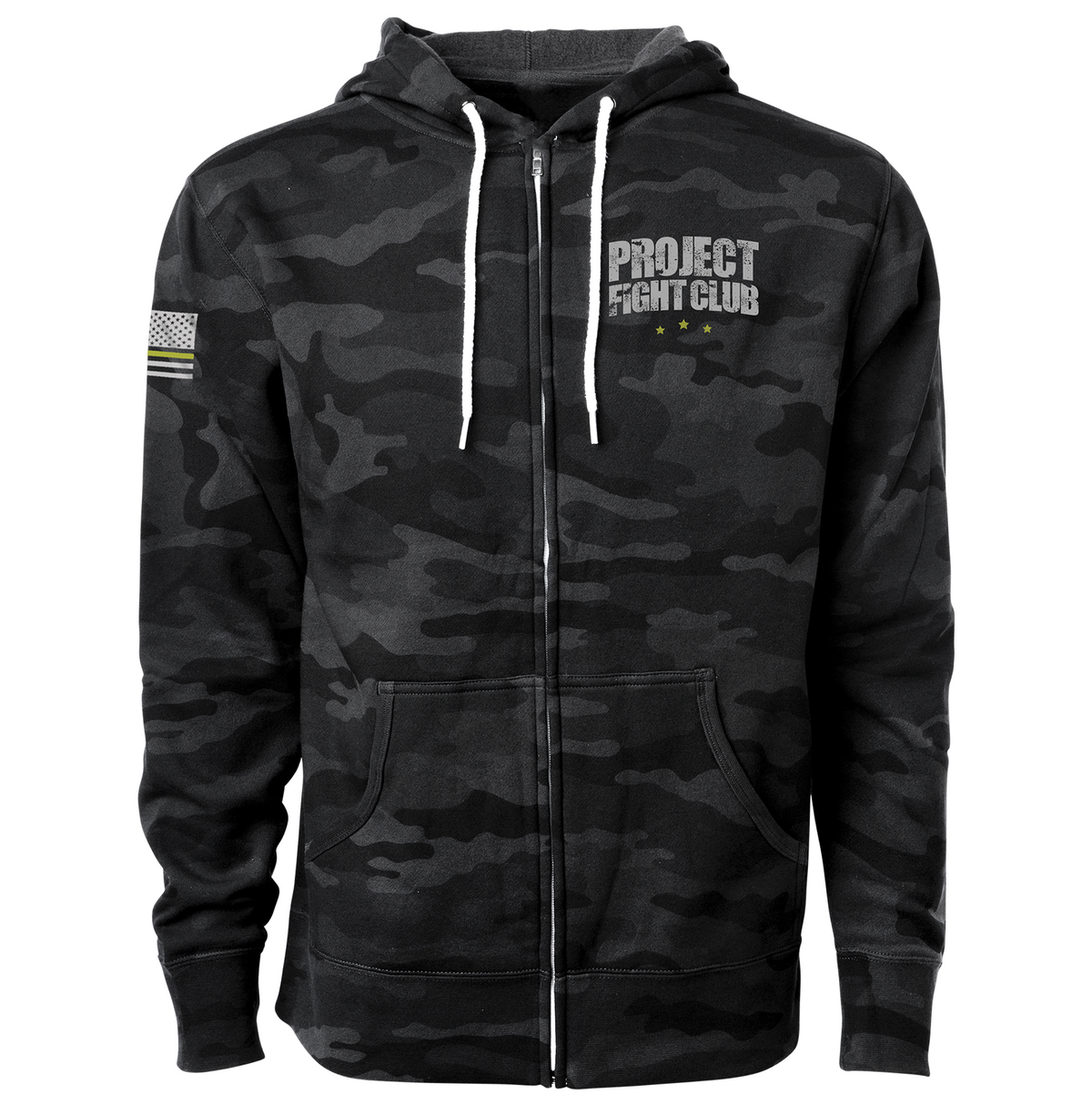 BLACK CAMO LIGHTWEIGHT ZIP HOODIE - SPREAD CHRISTIANITY