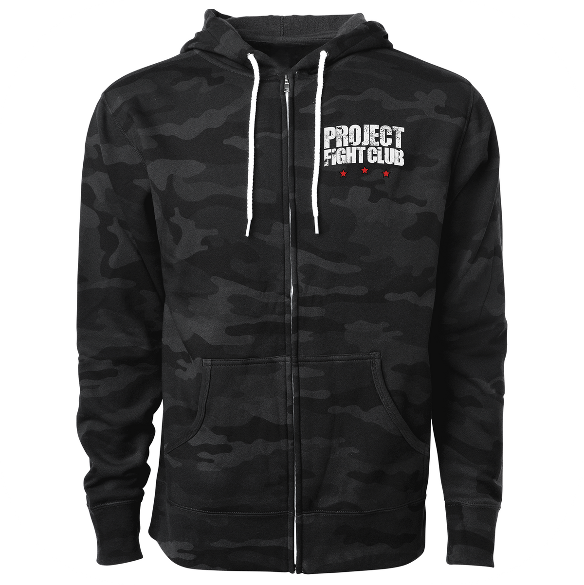 BLACK CAMO LIGHTWEIGHT ZIP HOODIE - HONOR FIREFIGHTERS & EMTs