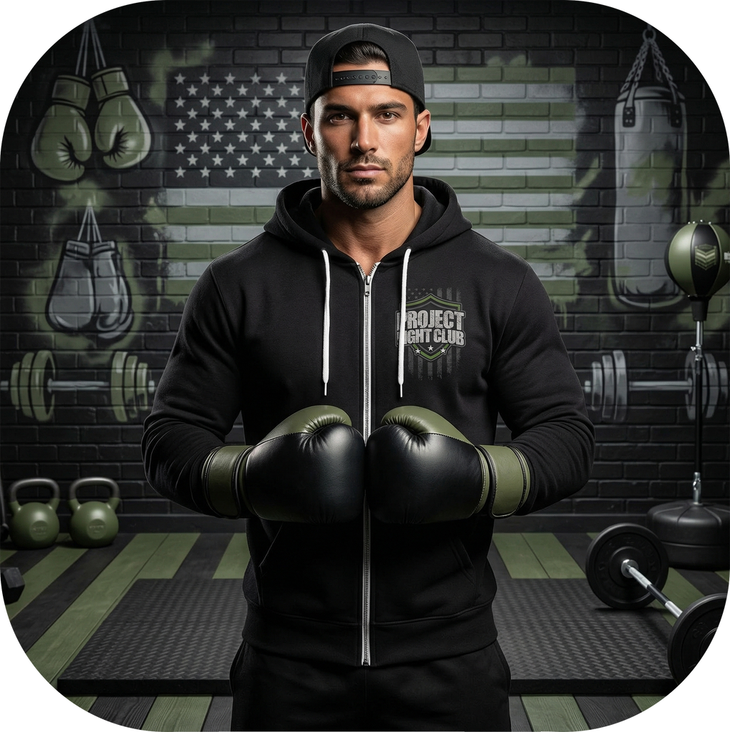 BLACK LIGHTWEIGHT ZIP HOODIE - HONOR SOLDIERS & VETERANS