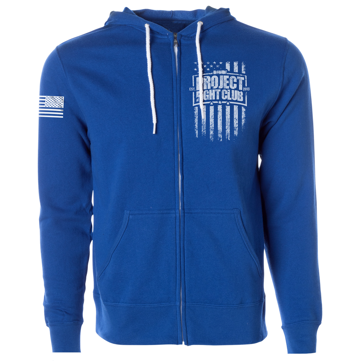 BLUE LIGHTWEIGHT ZIP HOODIE - SUPPORT POLICE