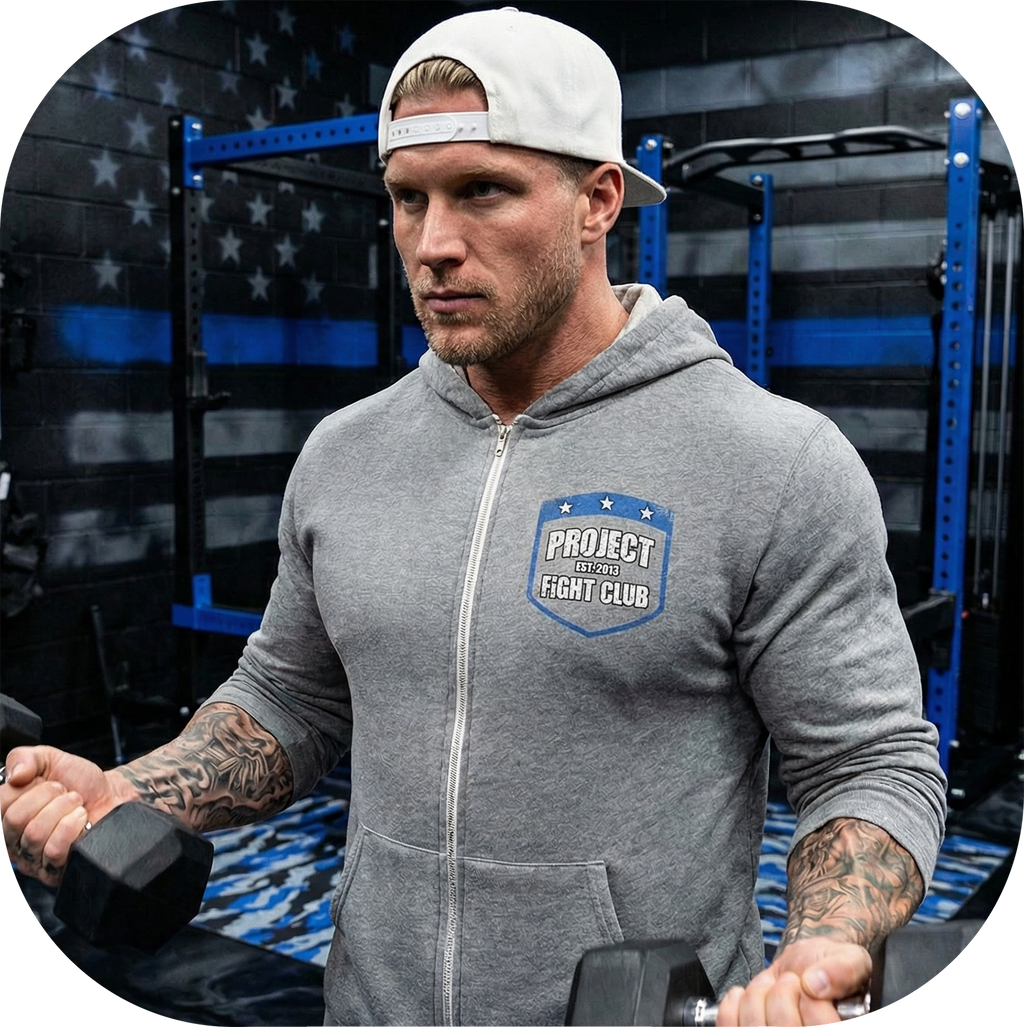 GUNMETAL LIGHTWEIGHT ZIP HOODIE #2 - SUPPORT POLICE