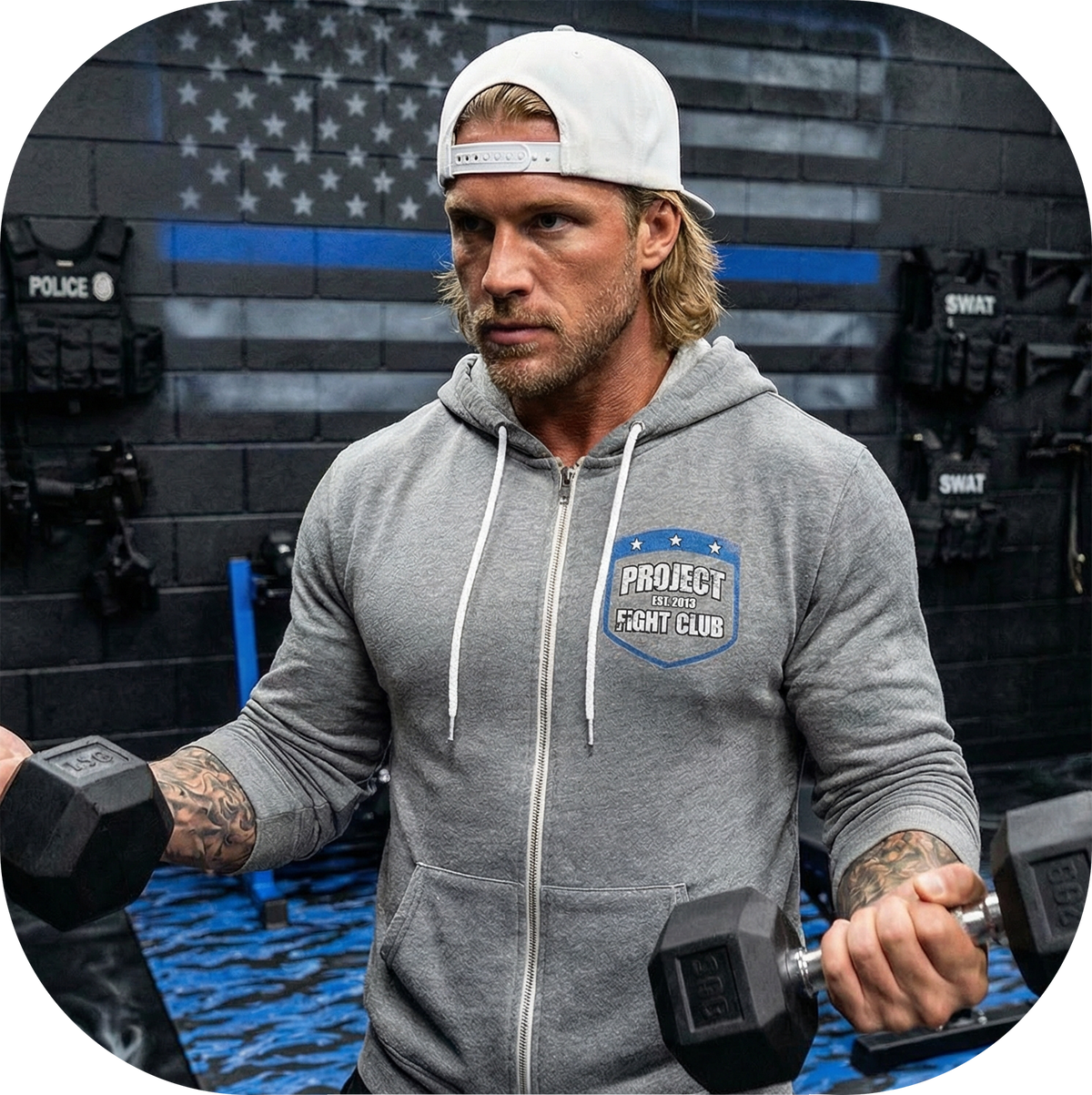 GUNMETAL LIGHTWEIGHT ZIP HOODIE #2 - SUPPORT POLICE