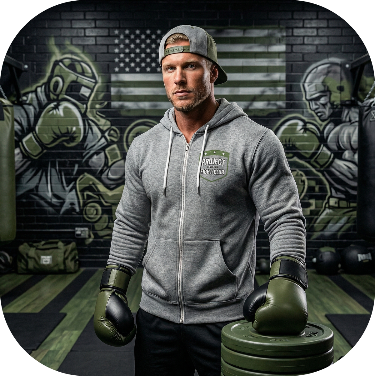 GREY LIGHTWEIGHT ZIP HOODIE 2 - HONOR SOLDIERS & VETERANS
